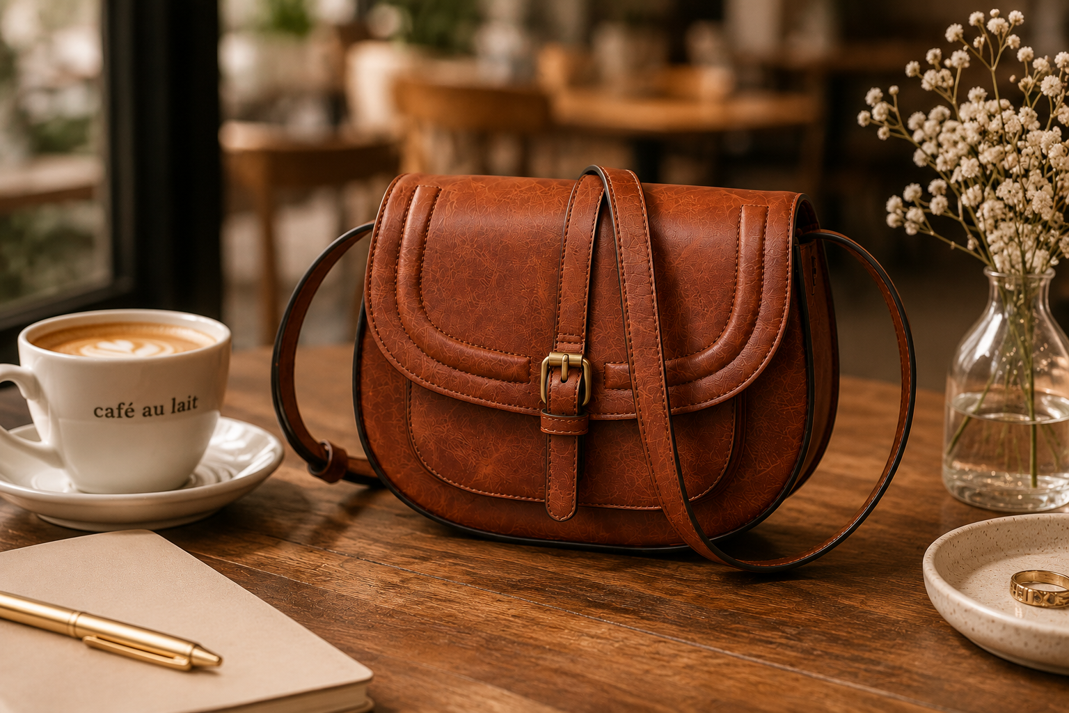 Tan boho crossbody handbag with fringe detail styled for everyday summer outfits