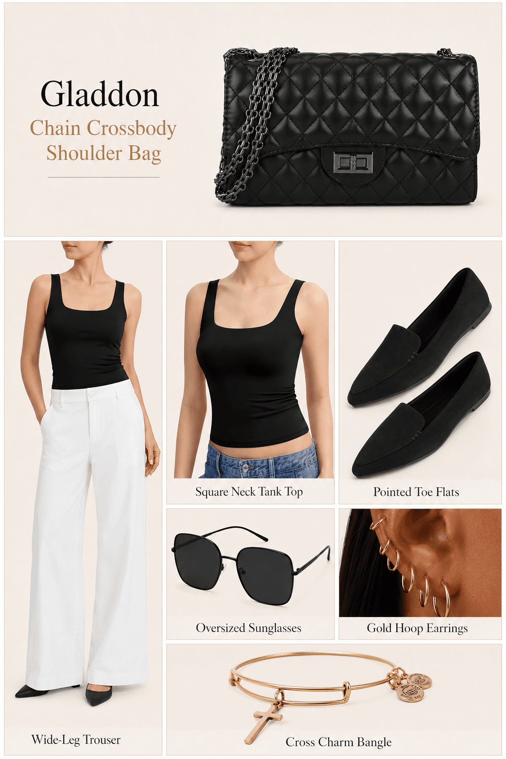 shop black chain shoulder bag Amazon under $25