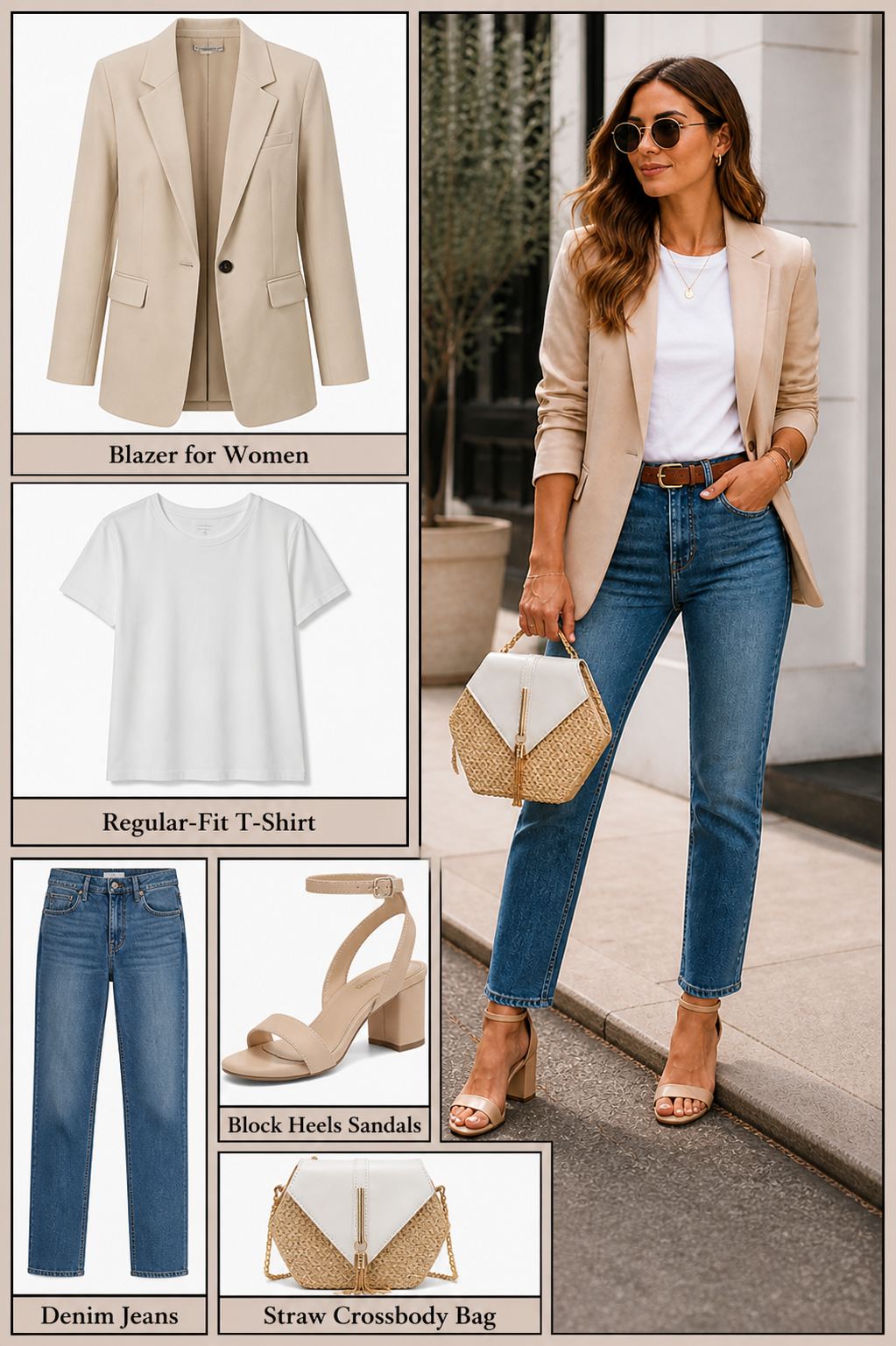 shop neutral blazer outfit Amazon under $50