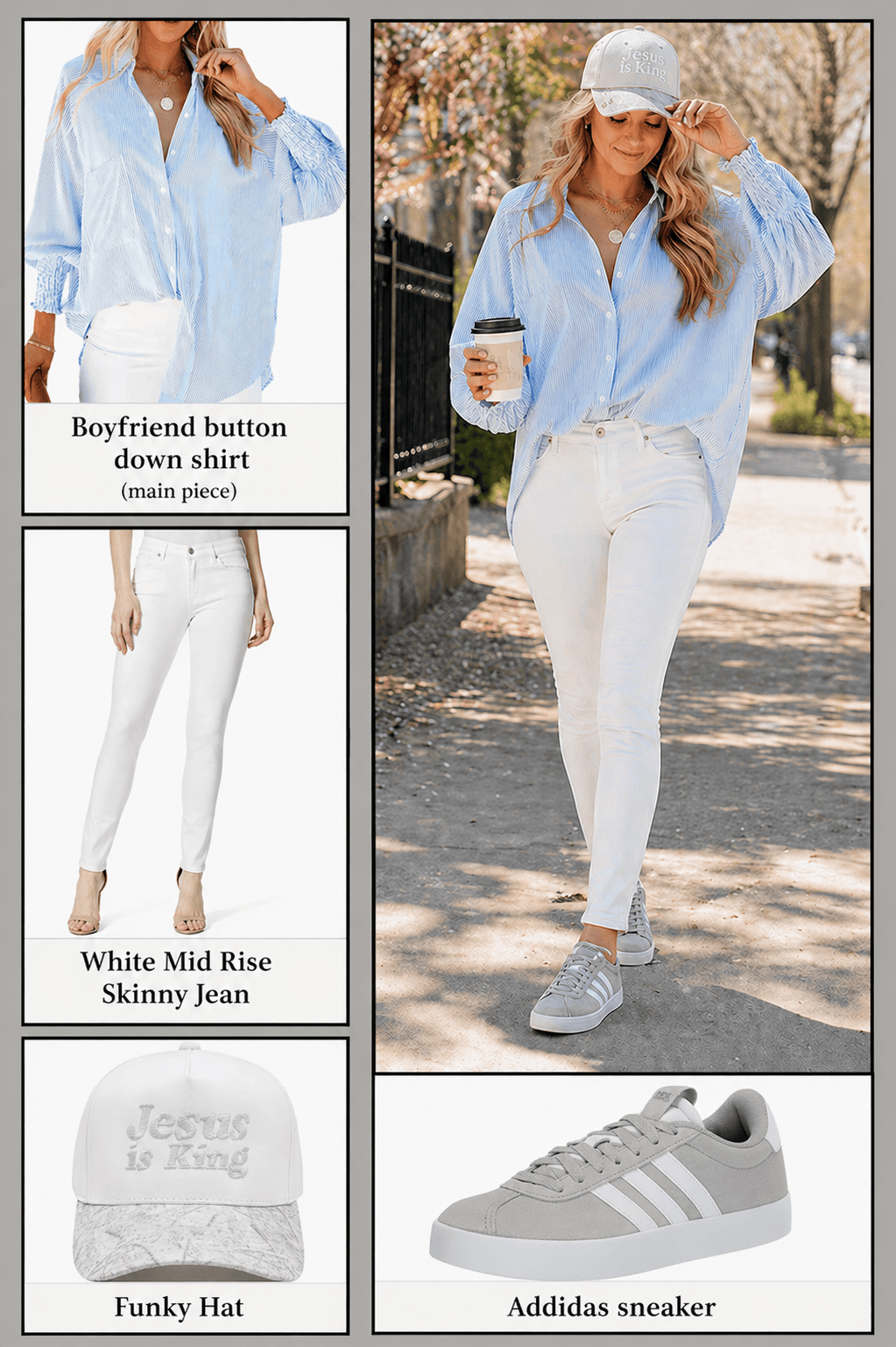 shop boyfriend button down shirt casual outfit Amazon
