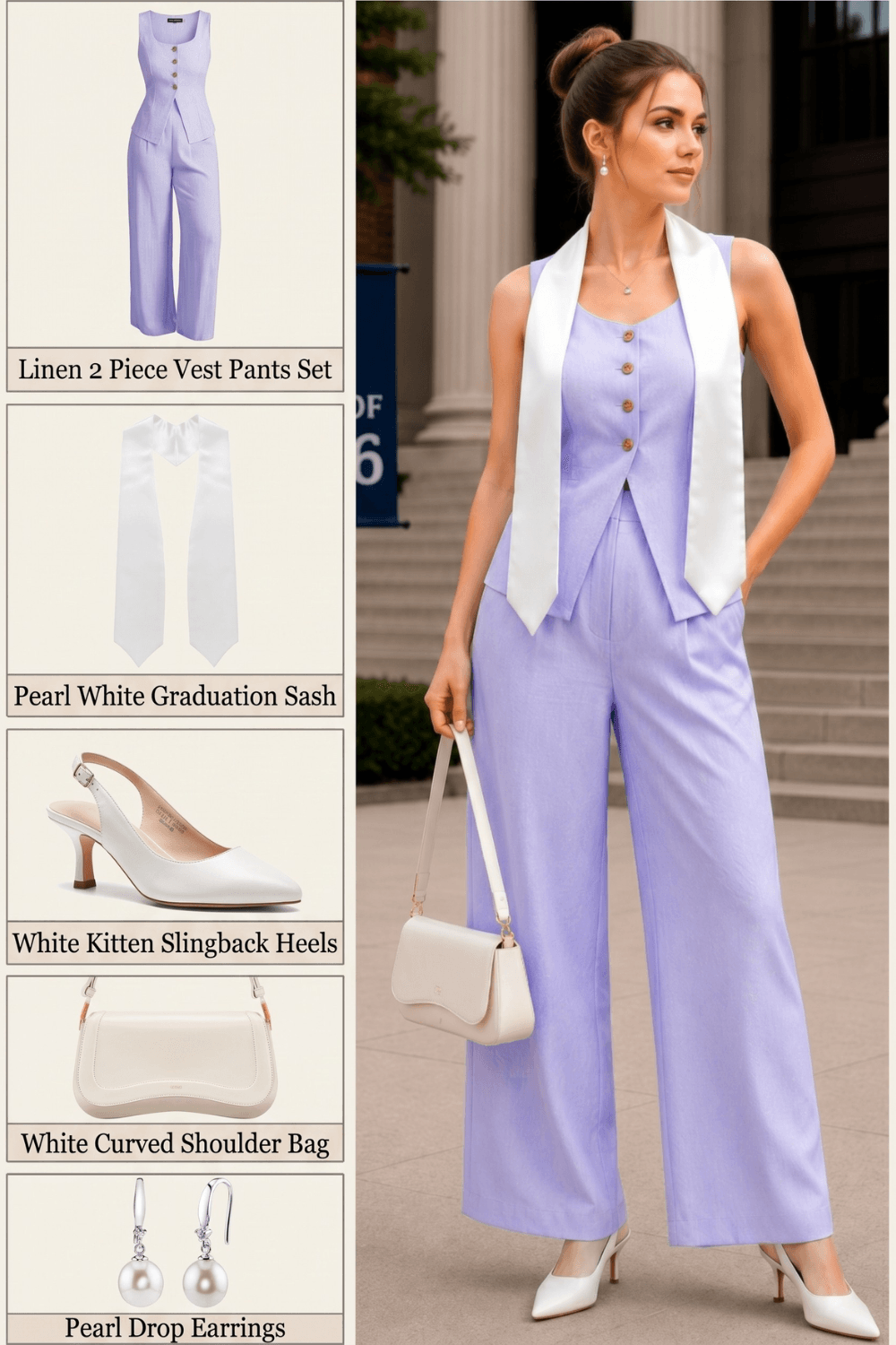 shop linen 2 piece set graduation outfit Amazon