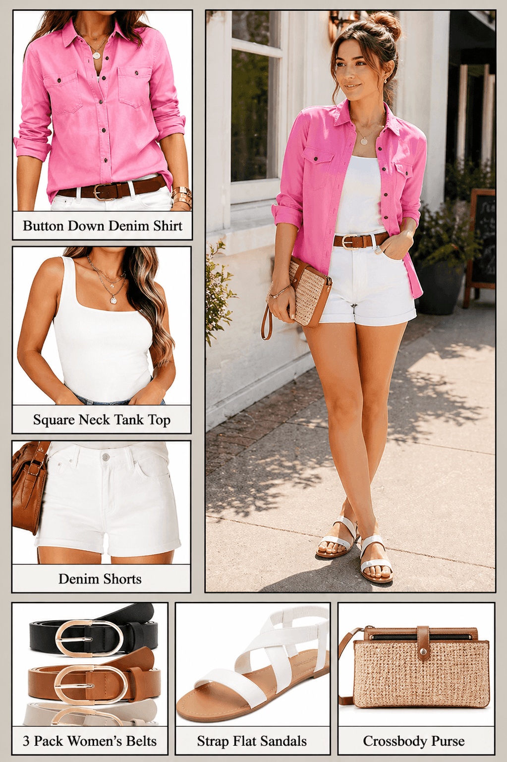 shop denim button down shirt casual outfit Amazon