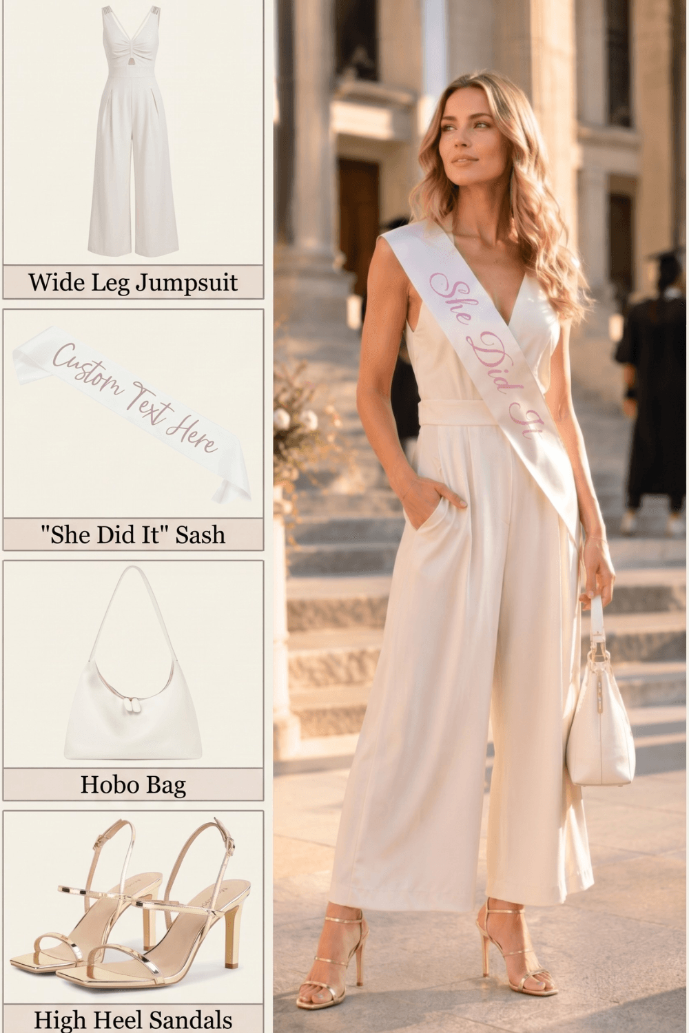 shop white jumpsuit graduation outfit Amazon