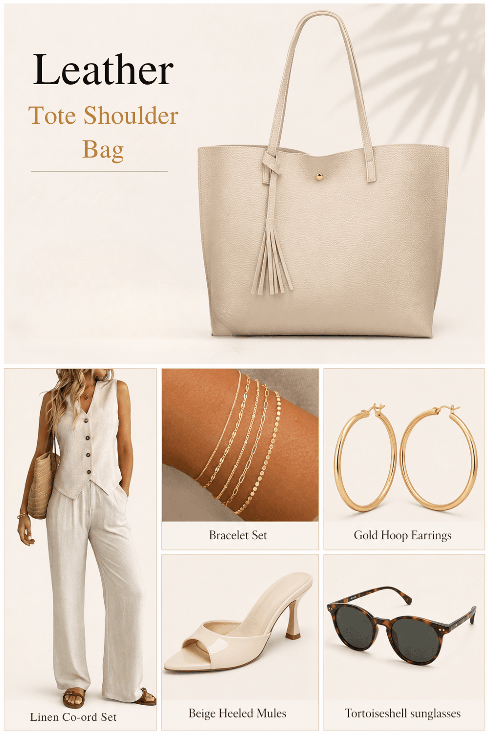 shop leather beige tote bag Amazon under $18