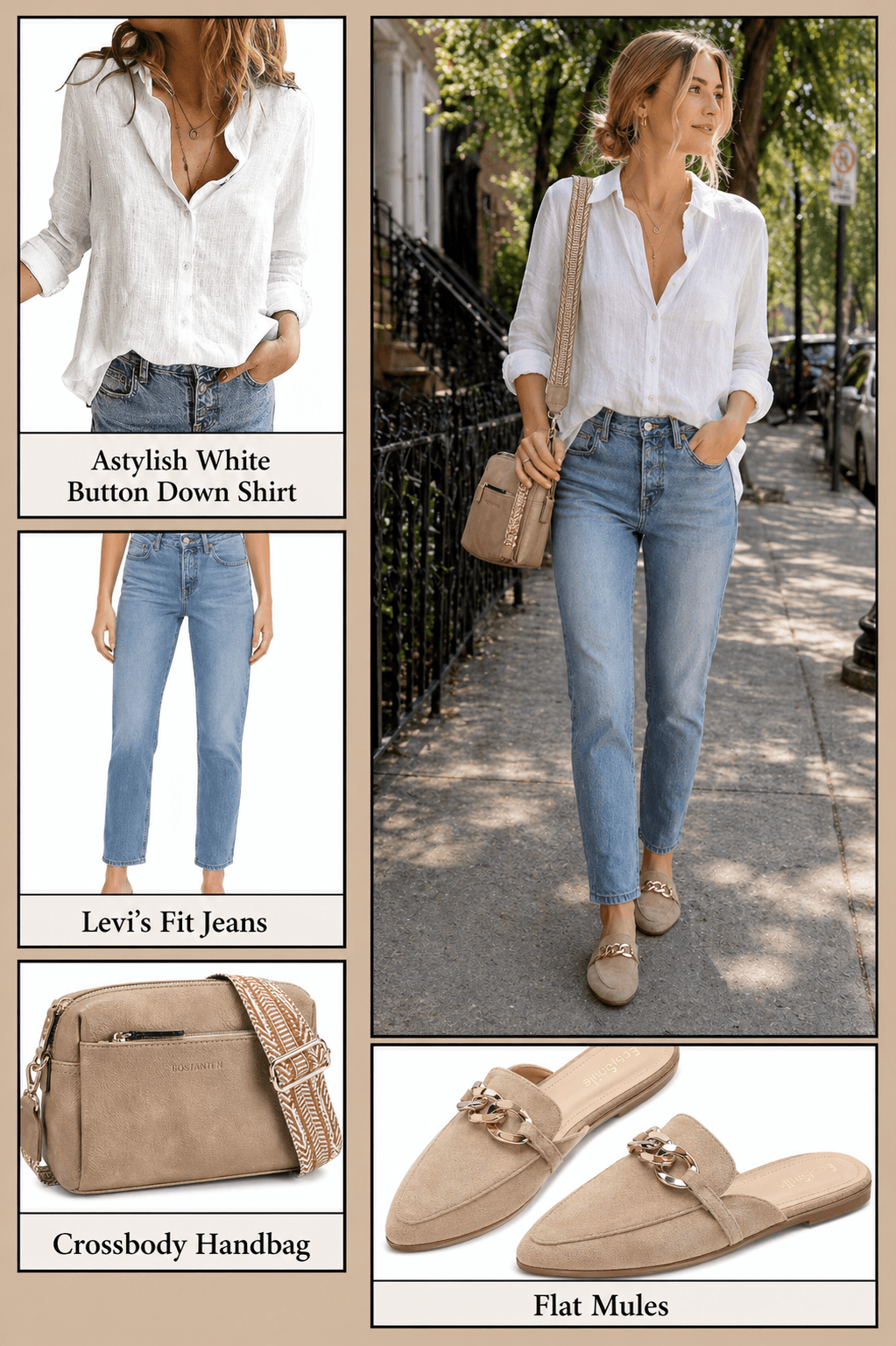 shop minimal white button down shirt outfit Amazon