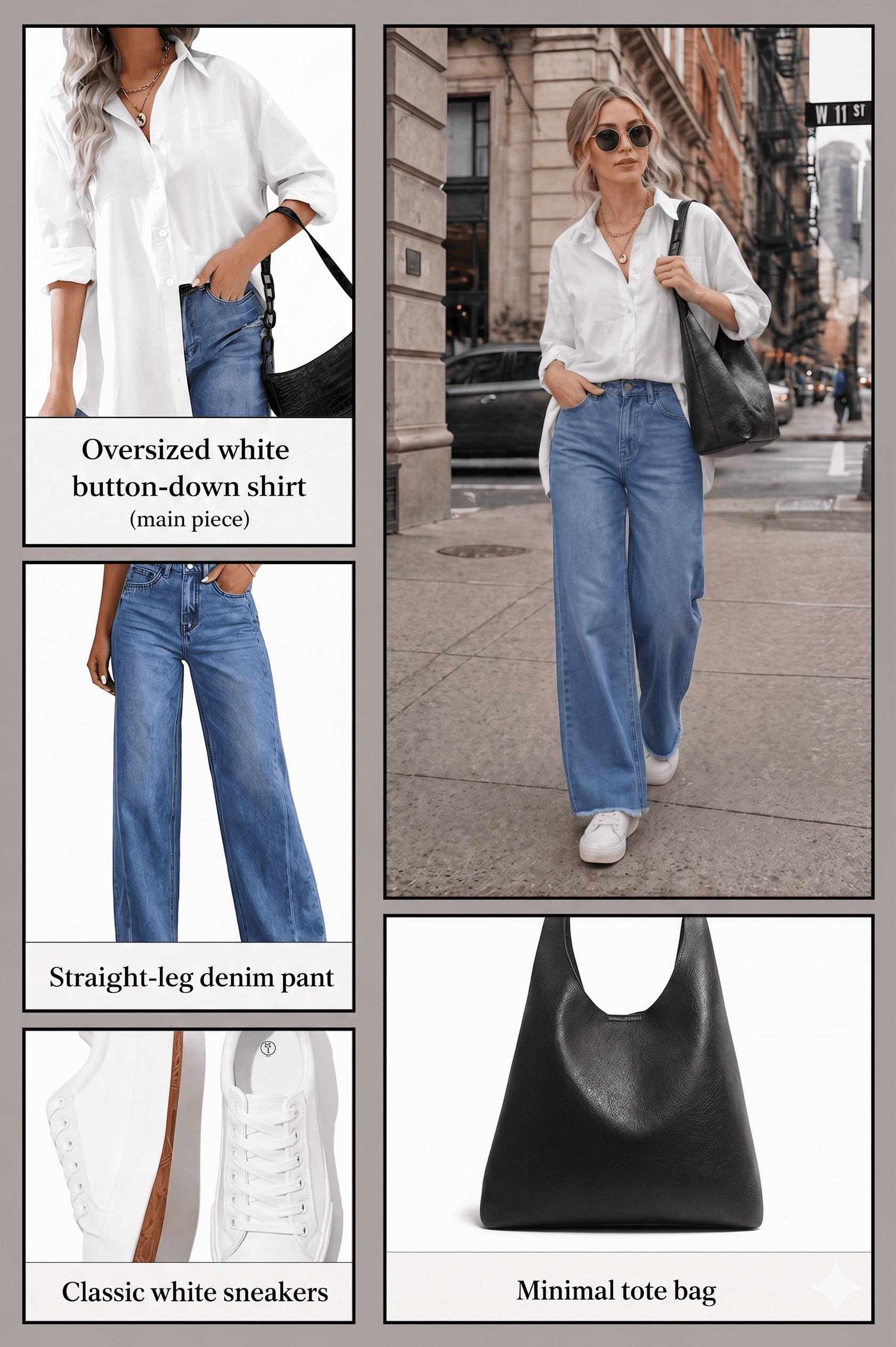 shop white oversized button down shirt outfit Amazon