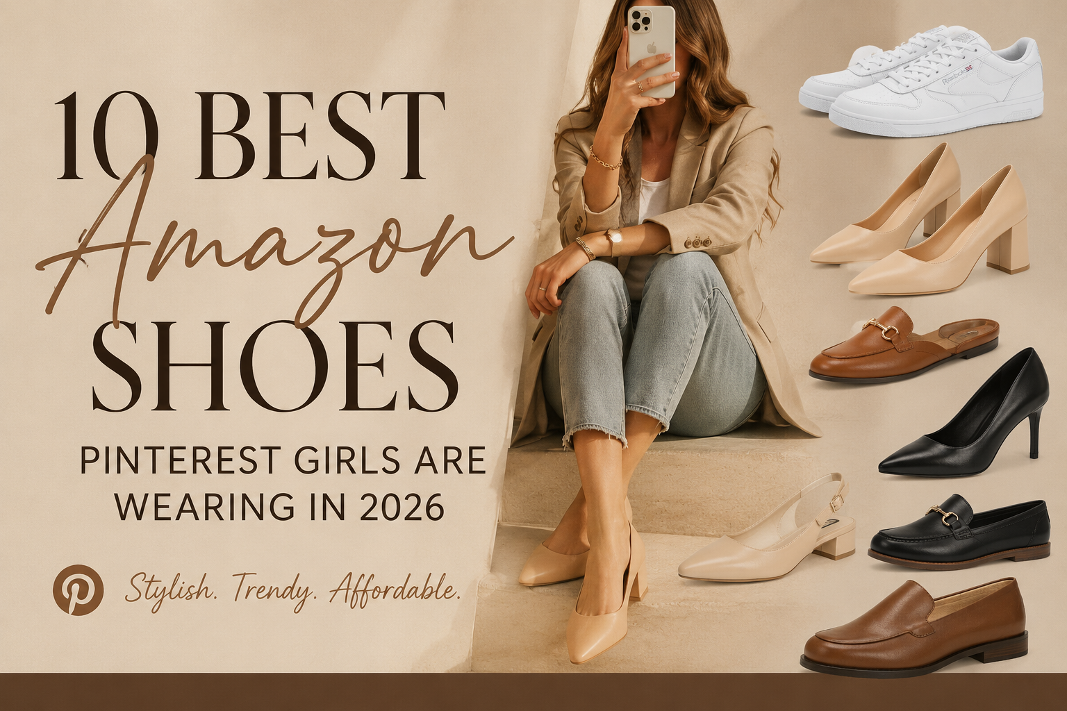 Best Amazon shoes 2026 collage — loafers, pumps, sneakers, and mules