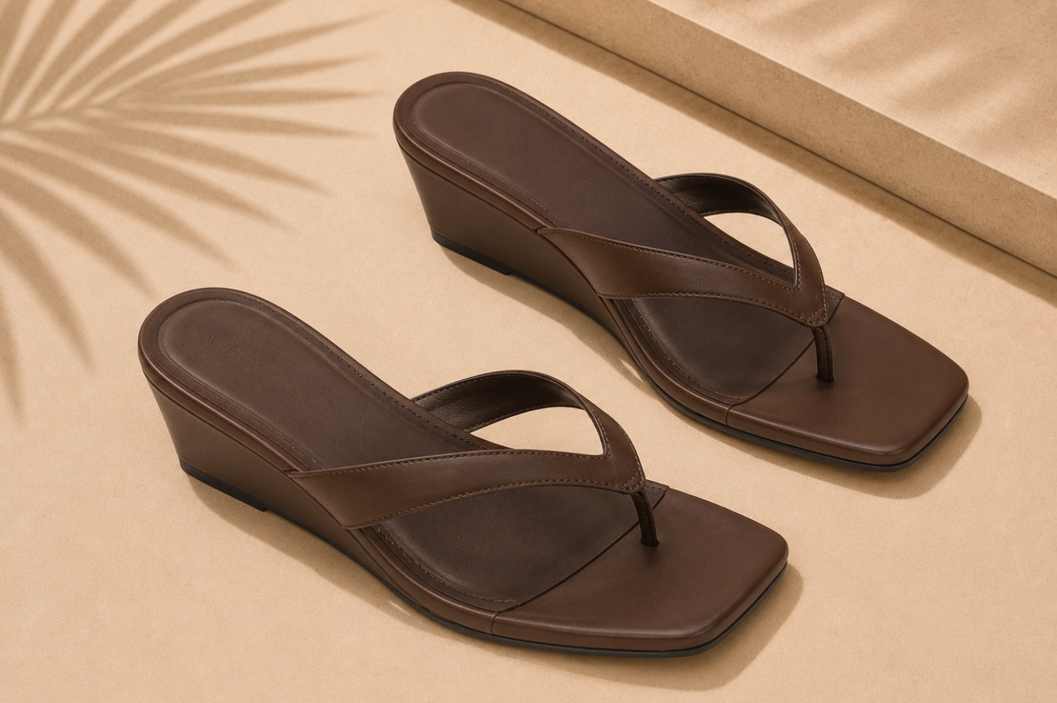 Slim low wedge heel sandal with thin straps, a 90s-inspired silhouette