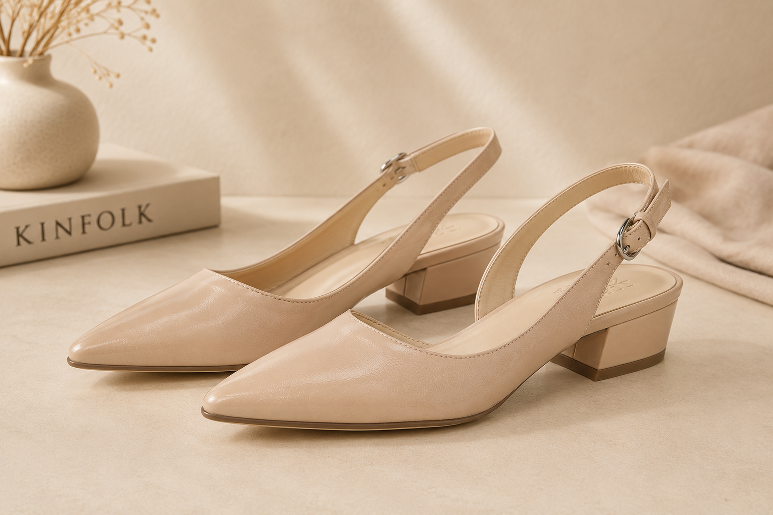 Naturalizer slingback pumps in neutral tone